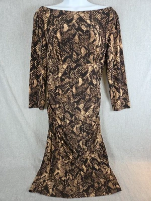 Lauren Ralph Lauren Womens 10 Snake Print Bodycon Dress Career Party Vamp Gothic - Image 1 of 4