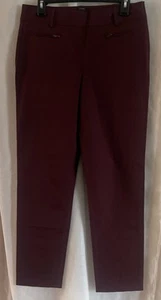 Talbots Womens Size 6 Burgundy Pull On Chatham Ankle Pants NWT Side Zip Career - Picture 1 of 7