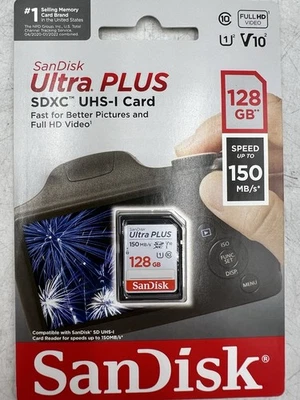 SanDisk Ultra PLUS SDXC UHS-I 128GB SD Card SDSDUWC-128G-AT6IN - Image 1 of 3