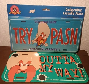 Warner Bros Looney Tunes Yosemite Sam Nummernschild Lot 2 Cartoon Sammlerstücke - Bild 1 von 7