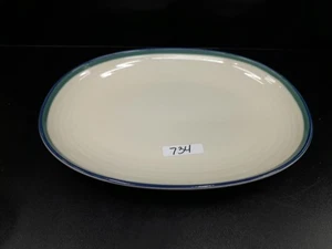 Pfaltzgraff Northwinds ovale Servierplatte blau grüner Rand 12 Zoll x 8 1/2 Zoll - Bild 1 von 5