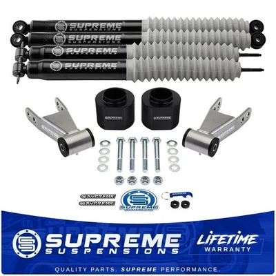 3" Front 2" Rear Lift Kit Supreme Extended Shocks For 1984-2001 Jeep Cherokee XJ - Image 1 of 4