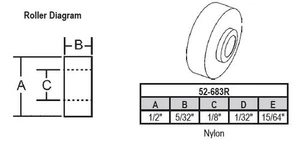 Rodillo de repuesto para ventana corredera STB, rueda de nailon, diámetro 1/2" - Paquete - Imagen 1 de 1