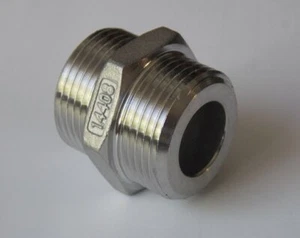 Fitting Doppelnippel aus Edelstahl AG flachdichtend Solar Heizung Sanitär - Picture 1 of 4