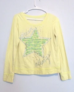 Justice Girls Yellow Long Sleeved Shirt Size XL 16 GUC - Picture 1 of 2