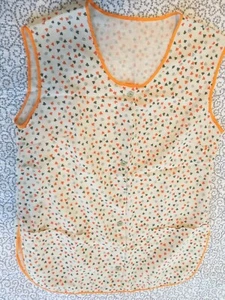 Smock/Apron ~ Beige with Orange & Green Clover ~ Handmade ~ Vintage ~ New ~ L - Picture 1 of 1