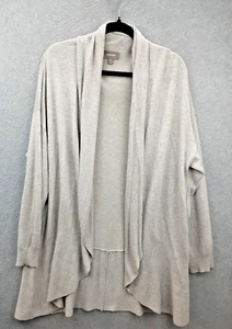 Sussan Size 2XL Heathered Grey Long Open Front Fine Knit Cardigan - Picture 1 of 10