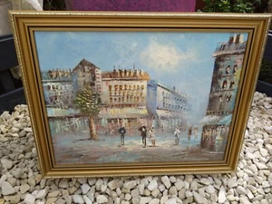 Gilt Framed Caroline Burnett Oil Painting a Parisian Street Scene - Picture 1 of 4