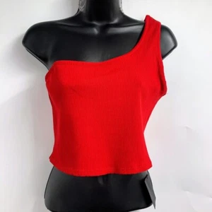 Lulus Women's One Shoulder Ribbed Stretch Crop Top Size L NWT - Picture 1 of 14