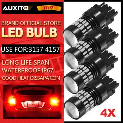 4Pcs Red 3157 LED Brake Stop Backup Reverse Light Bulbs For Buick Terraza Allure - Image 1 of 4