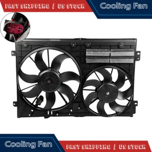 Fit 2005-2016 Volkswagen Jetta 2006-2018 Passat Radiator Cooling Dual Fan - Picture 1 of 7
