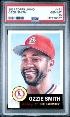 2021 Topps Living Set # 471 OZZIE SMITH St. Louis Cardinals HOF GEM MINT PSA 10 - Image 1 of 2