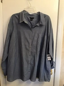 Bay Studio Women’s Tab Roll-Up Long Sleeve Blouse/Top/Shirt - Blue - 3x - NWT - Picture 1 of 3
