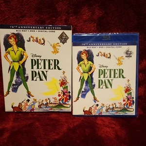 Walt Disney PETER PAN Blu-ray/DVD/Digital + Slipcover, DMC Movie Club Exclusive - Picture 1 of 2