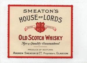 SMEATON'S HOUSE OF LORDS OLD SCOTCH WHISKY: Whisky label (C72992) - Picture 1 of 1