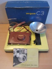Vintage Argus C3 35MM camera with flash & case #112 UNUSED IN BOX