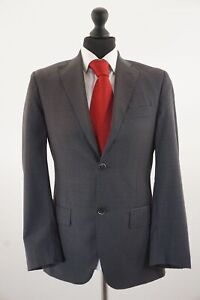 Verri Milano Cerruti 1881 Jacket Suit 46 Grey Dark Uni 2-Knopf 100% D459