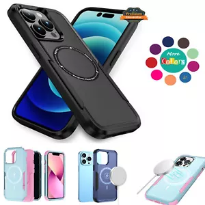 For Apple iPhone 16 Heavy Duty 2in1 TPU Compatible with Magsafe Case Cover - Picture 1 of 41