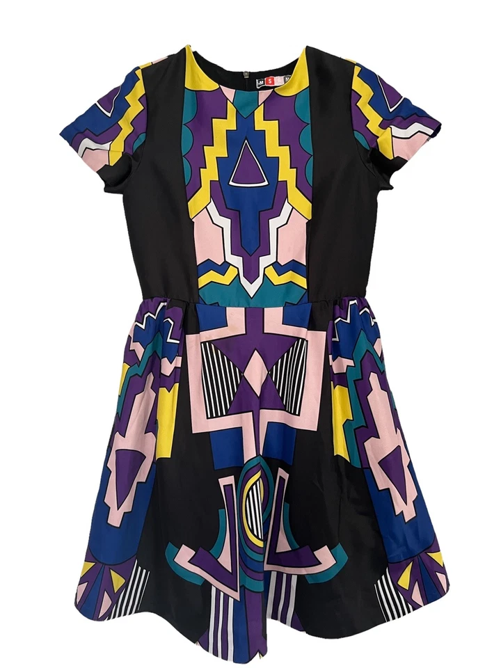 Vestido MSGM Niñas Manga Corta Azteca Multicolor Estampado Geométrico Talla 10 Foto 1 de 4