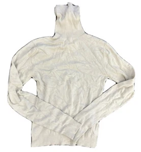 Zara Rollkragenpullover Langarmshirt Damen groß getragen Rayonmischung beige - Bild 1 von 2