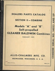 Allis-Chalmers A & R espiga autopropulsada Baldwin combina piezas catálogo - Imagen 1 de 3