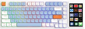 AKP815 75% Wired Low Profile Mechanical Keyboard with 4.33In Large Touch Screen, - Picture 1 of 7