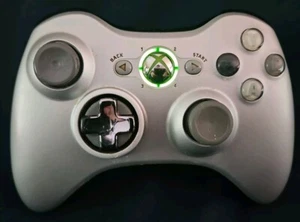 Official OEM Genuine Microsoft Xbox 360 Wireless Controller Silver Tested Works - Picture 1 of 9