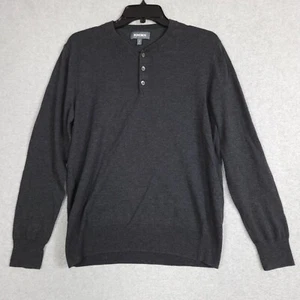 Bonobos Sweater Men Size Medium M Gray Henley Slim Fit Cotton/Linen Blend - Picture 1 of 9