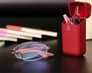 Aspheric lens HD Reading Glasses Purple Folding Frame Eyeglasses +1.00 ~ +4.00 - Picture 1 of 5