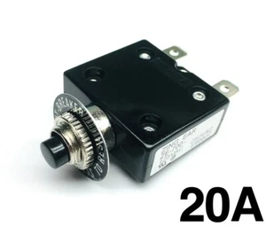 NUEVO Disyuntor Térmico con Botón de 20 Amperios 12-50V CC 125-250V Voltios CA 20A - Imagen 1 de 4