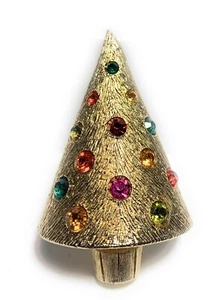 Vintage Gold seltene CoroCraft Weihnachtsbaum beleuchtet Brosche Anstecknadel, leuchtet nicht - Bild 1 von 4
