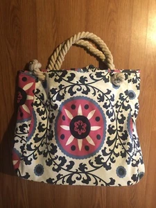 Donna Dixon Bag Beach XL Tote W/ Canvas Rope Handles (See Pics For Details) - Picture 1 of 4