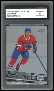 Owen Beck 2023-24 Upper Deck NHL Star Rookies 1st Graded 10 Rookie Card #9 - Picture 1 of 1