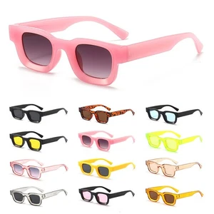 Vintage Rectangle Sunglasses for Women Men 90s Chic Trendy Chunky Square Eyewear - Picture 1 of 26