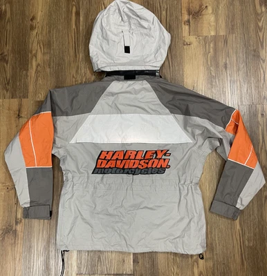 Vintage Harley Davidson Hooded Rain Jacket Reflective Mens Large - Image 1 of 4