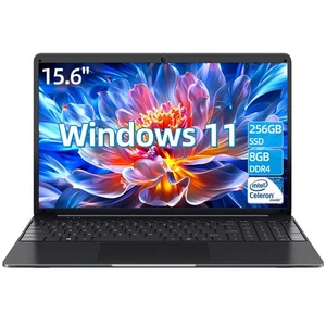 SGIN Laptop 15.6 Zoll 8GB RAM 256GB SSD Quad-Core Bis zu 2.5GHz UHD grauen - Bild 1 von 6