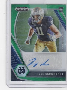 Selecciones del draft Panini Prizm 2021 verde automático radiocontrol Ben Skowronek Norte Dame Steelers - Imagen 1 de 2