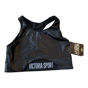 Victoria Sport Limited Edition Black Player Racerback Sports Bra Workout Top - Picture 1 of 7