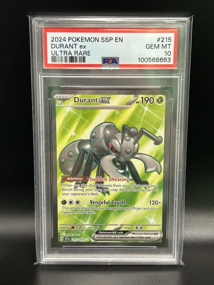 2024 Pokemon Surging Sparks Durant EX #215 Ultra Rare PSA 10 Card GEM MINT - Image 1 of 2
