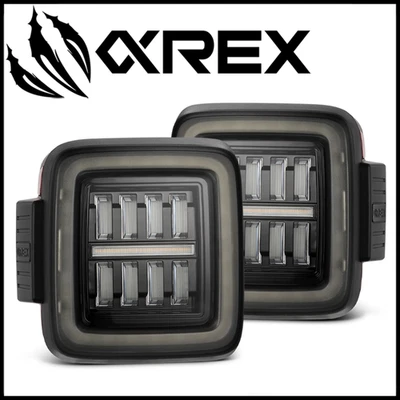 Luces traseras prismáticas LED AlphaRex NOVA Alpha-negras aptas para Jeep Wrangler JL 2018-25 Foto 1 de 4