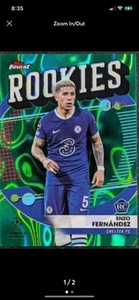 2022-23 Topps Finest UEFA ENZO FERNANDEZ 44/99 Rookie RC Green Lava Ref Chelsea - Picture 1 of 2