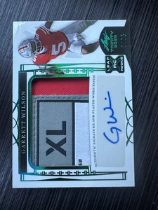 GARRETT WILSON 2022 LEAF TRINITY ROOKIE PATCH AUTO #PA-GW1 01/25 JETS RPA RC TAG - Picture 1 of 2