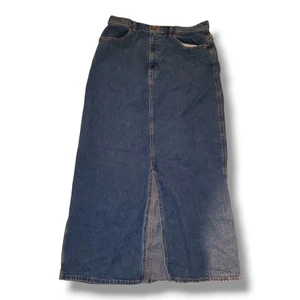 Vintage Women's Eddie Bauer Long Blue Jean Skirt. Tall Size 14 - Picture 1 of 14