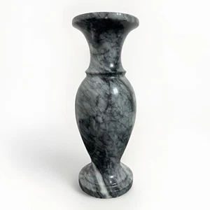 Marble Vase Natural Stone Gray Swirl Heavy 8’’ tall Vase - Picture 1 of 11