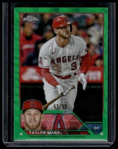 2023 Topps Chrome Green Wave Refractors Taylor Ward #94 Los Angeles Angels #/99 - Picture 1 of 2
