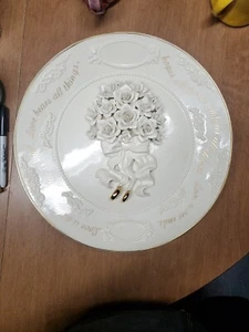 Lenox United In Love Personalized Wedding Plate 13" Fine Ivory China Gold R4 - Picture 1 of 10