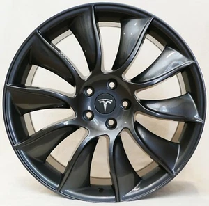 PREMIUM Tesla Model 3 20" (20 inch) Turbine Wheels w/TPMS in Dark Gunmetal (4) - Picture 1 of 11