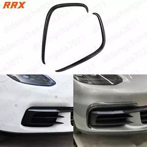 Real Dry Carbon Fiber Front Bumper Spoiler Cover For Porsche Panamera 971 17-24 - Foto 1 di 14