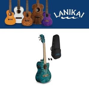 Ukelele Acústico/eléctrico tenor de mancha azul Lanikai acolchado Uke ¡Auténtico distribuidor! - Imagen 1 de 8