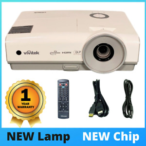 NEW LAMP - NEW CHIP ViviTek D859 DLP Projector 3600 ANSI 3D HD HDMI 1080i bundle